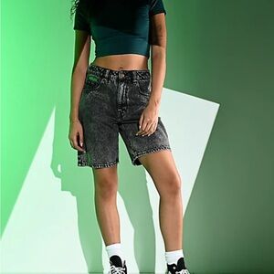 Empyre Black Acid Wash Jorts